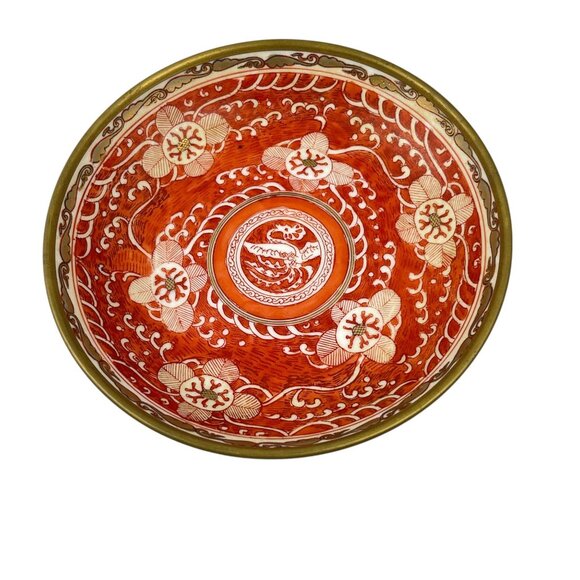 Vintage Japanese ACF Floral Phoenix Design 8  Porcelain Hand Painted in Hong Kon - Picture 1 of 11